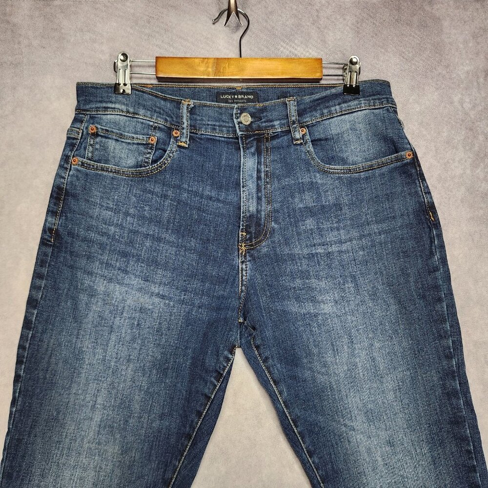 Lucky Brand 410 Jeans Mens 32x29 Athletic Straight Denim Medium Wash Zip Fly